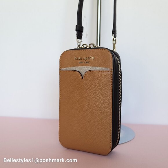KATE SPADE Zeezee North South Pebbled Leather Phone Crossbody Bag- Bungalow M🎈⭐ - Picture 4 of 16